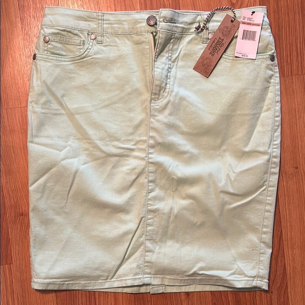Vintage America mint green Pencil Skirt Knee-Length Casual